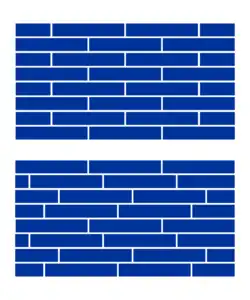 Viele Designer würden das obere Muster heute als unattraktiv verwerfen und das untere bevorzugen.[17]