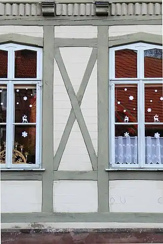 Abkreuzung im Holzfachwerk, Göttingen