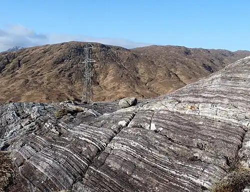 Aufschluss mit Gesteinen der Glenfinnan Group