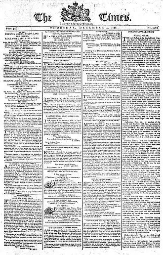 Titelseite vom 4. Dezember 1788