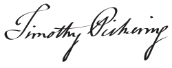 Timothy Pickerings Unterschrift