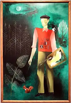 Selbstporträt mit Elster Gerrit