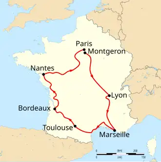 Karte Tour de France 1904