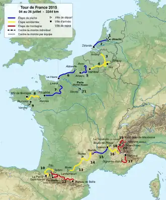 Karte Tour de France 2015