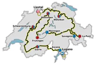 Karte Tour de Suisse 2010
