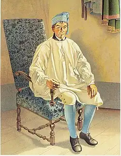 Festtagstracht mit weißem Kittel und „Zippelkap“, Elnhausen, westlich Marburg