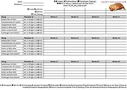 Trainingsplan für Kraftausdauer (klassisches Krafttraining)