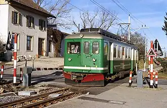 BDe 4/4 3 mit Schneepflug in Apples