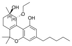Strukturformel trans-Cannabitriolethylether.