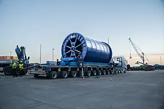 Goldhofer Transportlösung für Kabeltrommeln im Einsatz