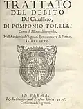 Pomponio Torelli: Trattato del debito del cavaliere, 1596