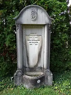 Traugott Sandmeyer-Billeter (1854–1922) Chemiker. Mina (1860–1949) Grab, Friedhof Rehalp, Zürich