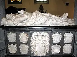 Gisants von Gillion-Othon de Trazegnies und seiner Ehefrau Jacqueline de Lalaing (17. Jh.) in Trazegnies