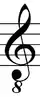 Nach unten oktavierter Violinschlüssel