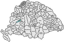 Lage des Komitats Trencsén