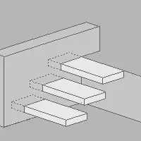 Eingespannte Treppenstufen