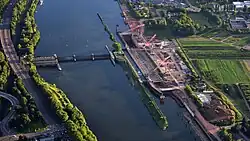 Staustufe Trier, Luftaufnahme (2016)