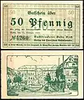 50&nbsp;Pfennig Notgeldschein (1920), RS: Kornmarkt
