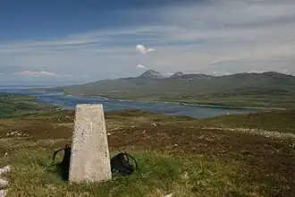 Blick von der Kuppe des Beinn Dubh über den Islay-Sund nach Jura
