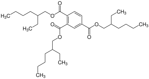 Strukturformel von Tris(2-ethylhexyl)trimellitat