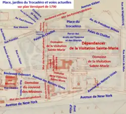 Trocadéro auf dem Plan von Verniquet (1790)