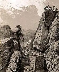 Zeichnung von 1852, Blick nach unten