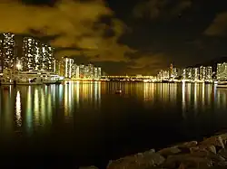 Nachtskyline an der Küste Tsuen Wans[8], 2009