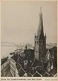 Turm der Lambertuskirche, davor die Krämerstraße, Foto Julius Söhn (1937)