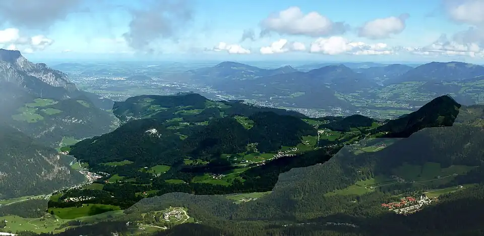 Blick vom Kehlstein auf den Tuval als Höhenzug analog zu Franz Valentin Zillner