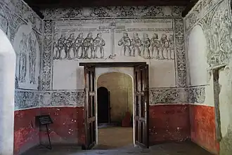 Wandmalerei mit den ersten 12 Franziskanern der Neuen Welt in der Sala de Profundis im Kloster