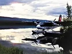 Twin Otter on the Mackenzie River near Normal Wells