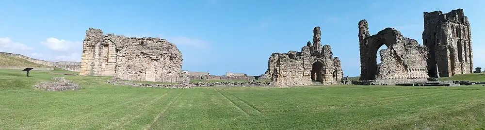 Panorama der Überreste der Priorei Tynemouth