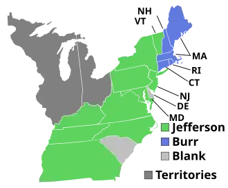 Karte der Wahlergebnisse nach Bundesstaat