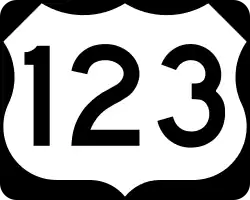 Straßenschild des U.S. Highways 123
