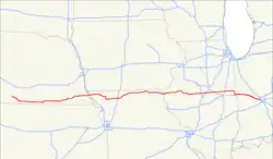 Karte des U.S. Highways 136