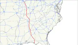 Karte des U.S. Highways 231