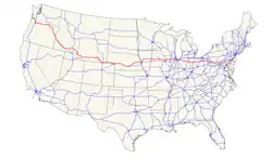 Karte des U.S. Highways 30