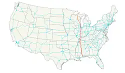 Karte des U.S. Highways 45