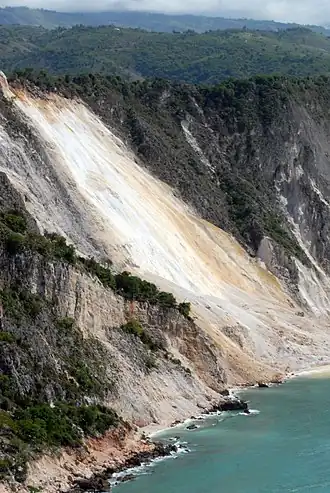 Küste bei Belle-Anse mit Erdrutsch nach dem Hurrikan Ike (2008)