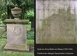 Das Grab Oberg Beispiel für ein Grab des 18.&nbsp;Jahrhunderts