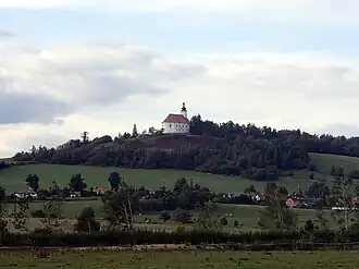 Köhlerberg von Mährisch Kotzendorf (Moravský Kočov) aus gesehen
