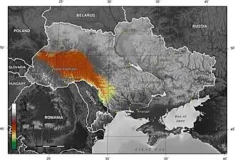 Podolische Platte in der Ukraine und der Republik Moldau