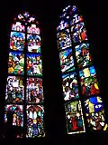 Das 4. und 5. Fenster im Chor der Besserer-Kapelle