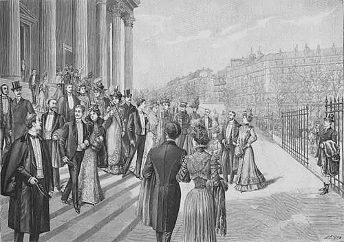Un grand mariage à la Madeleine, Illustration für Le Figaro illustré, Mars 1900