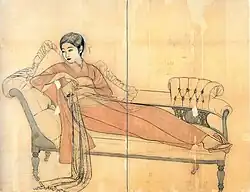 Frau auf dem Sofa, Vorzeichnung, 1930