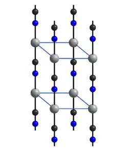 Kristallstruktur von Gold(I)-cyanid