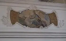 Heiliger Korbinian, im Hintergrund Freising