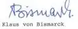 Unterschrift Klaus von Bismarcks