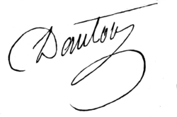 Unterschrift Georges Danton (1759–1794) französischer Politiker