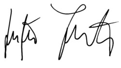 Unterschrift Justus Frantz deutscher Pianist